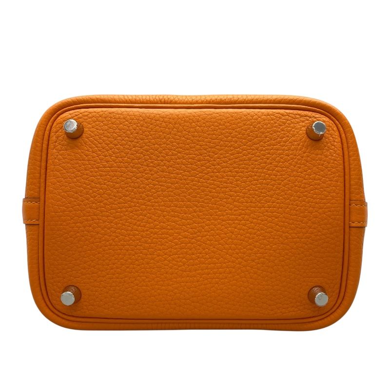 HERMES Picotin Lock PM Touch Orange with Silver Hardware