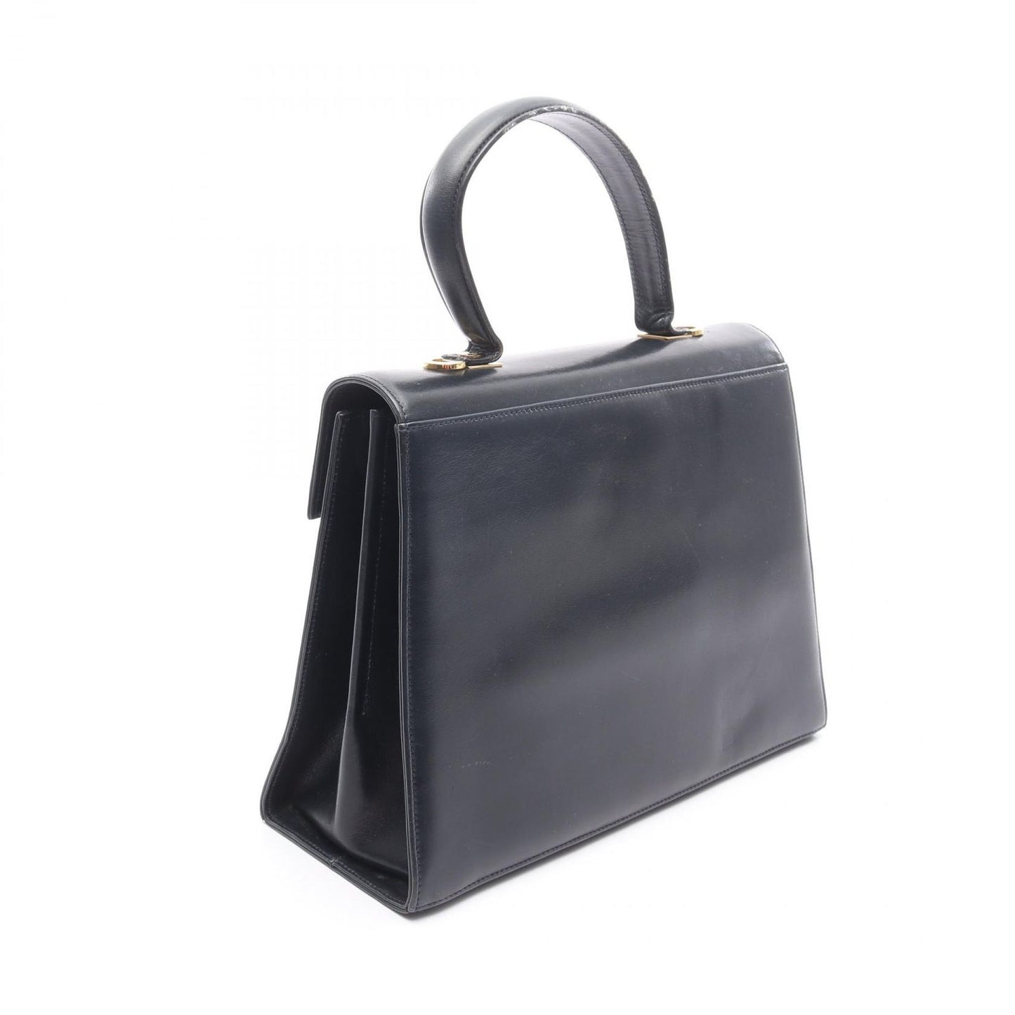 Salvatore Ferragamo Gancini Handbag in Navy Leather - Timeless Elegance