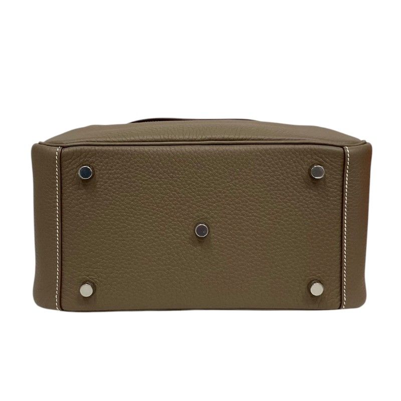 HERMES Lindy 26 Handbag in Etoupe with Silver Hardware