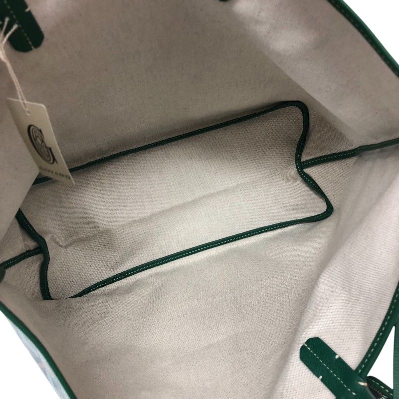 GOYARD Saint Louis PM Green Goyardine Canvas Unisex Handbag