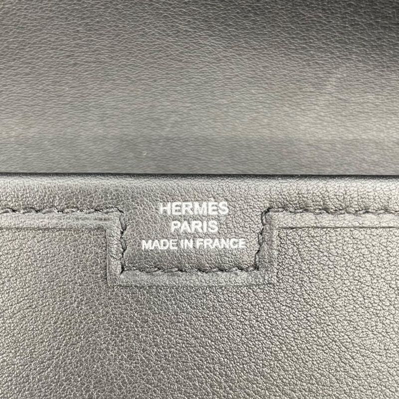 HERMES Jige Elan 29 Clutch Bag in Black Swift Leather