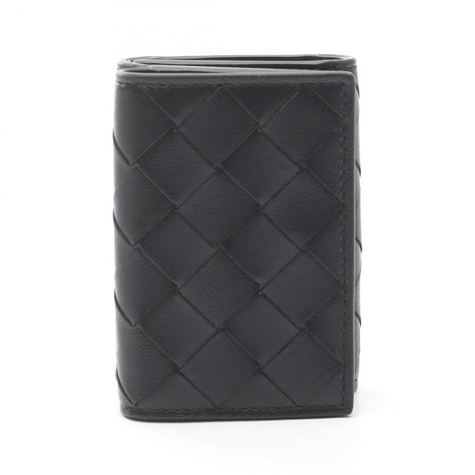 BOTTEGA VENETA Intrecciato Tiny Wallet in Black Leather - New