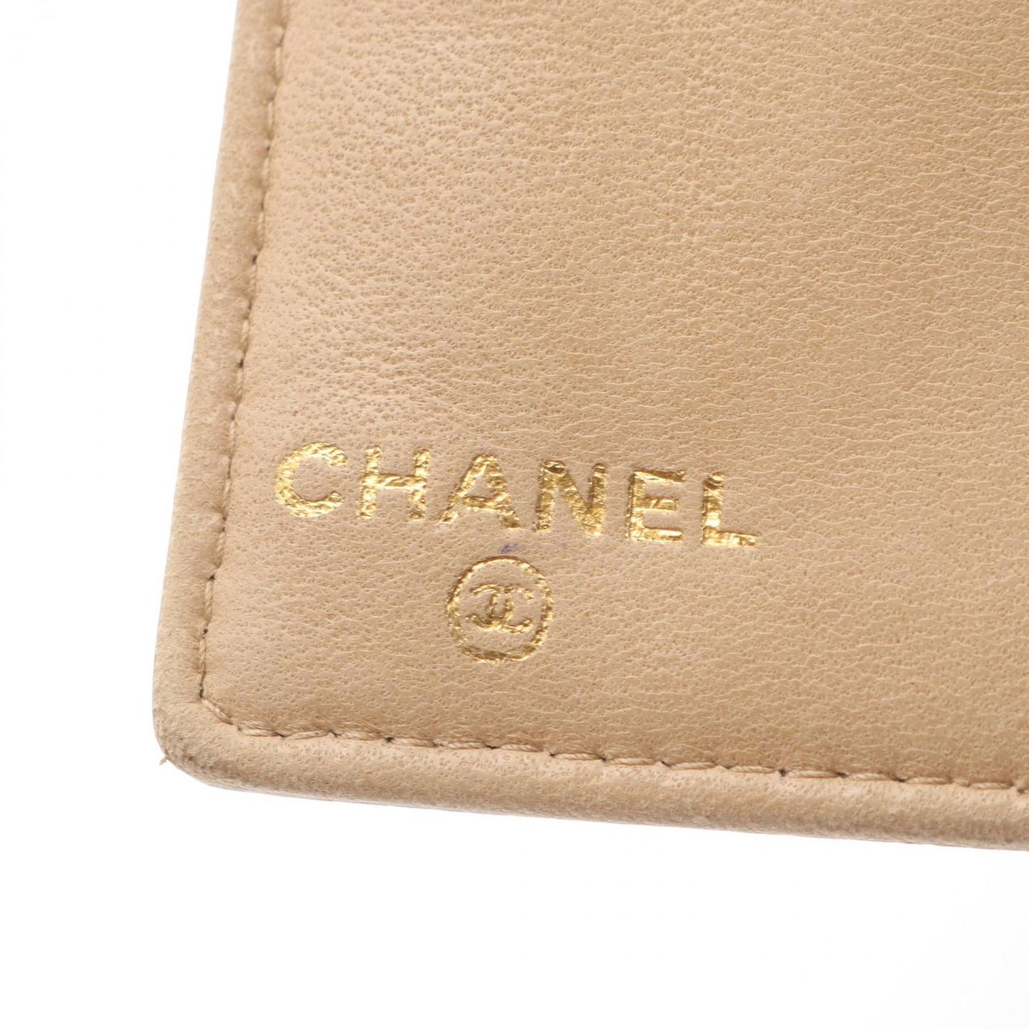 CHANEL Beige Leather Coco Mark Wallet - Timeless Elegance