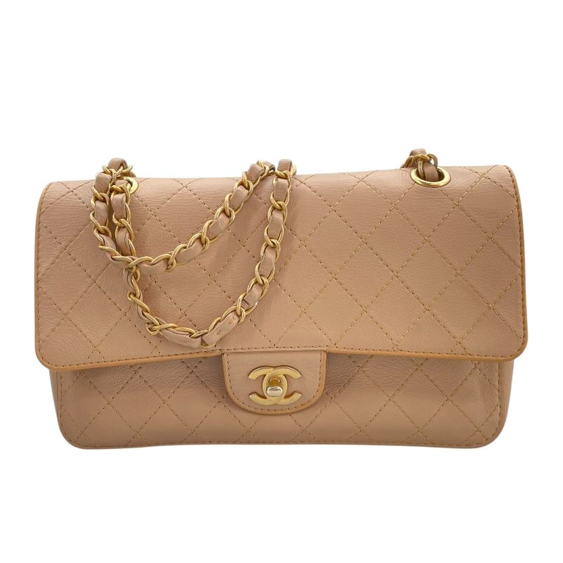 CHANEL Matelassé 25 Beige Calfskin Shoulder Bag - A01112