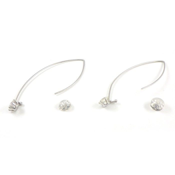 Elegant Diamond Drop Hook Earrings in K18 White Gold - 0.44ct