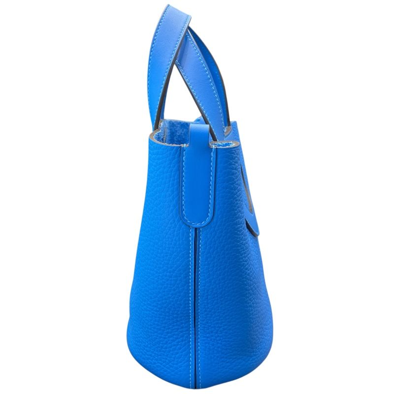 HERMES In The Loop 18 Monochrome K刻 Blue/Blue Togo Unisex Handbag