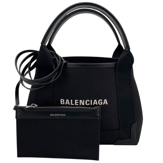 Balenciaga Navy Cabas XS Black Canvas Shoulder Bag