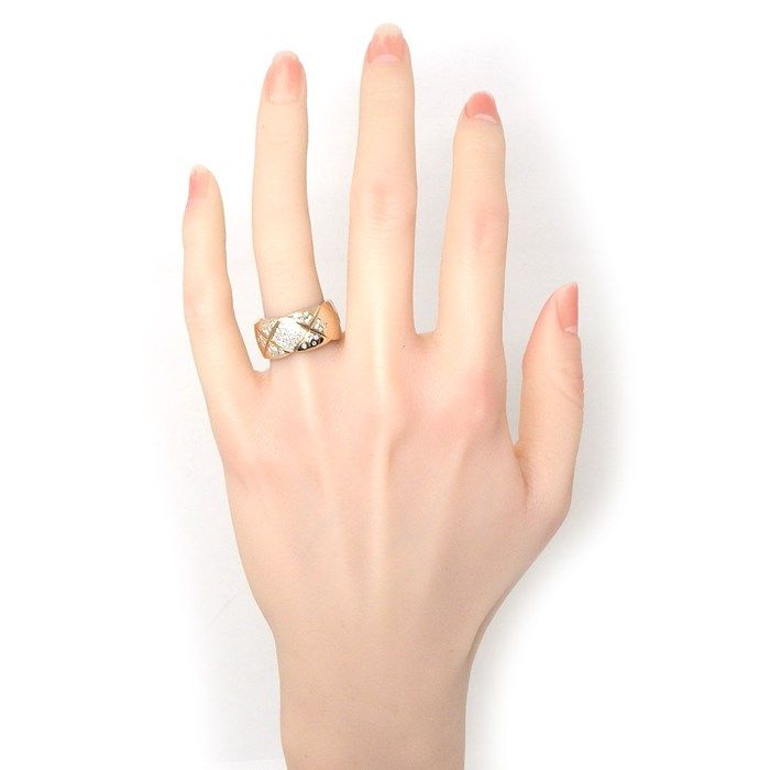 CHANEL Coco Crush Large Ring with Diamonds in K18 Beige Gold
