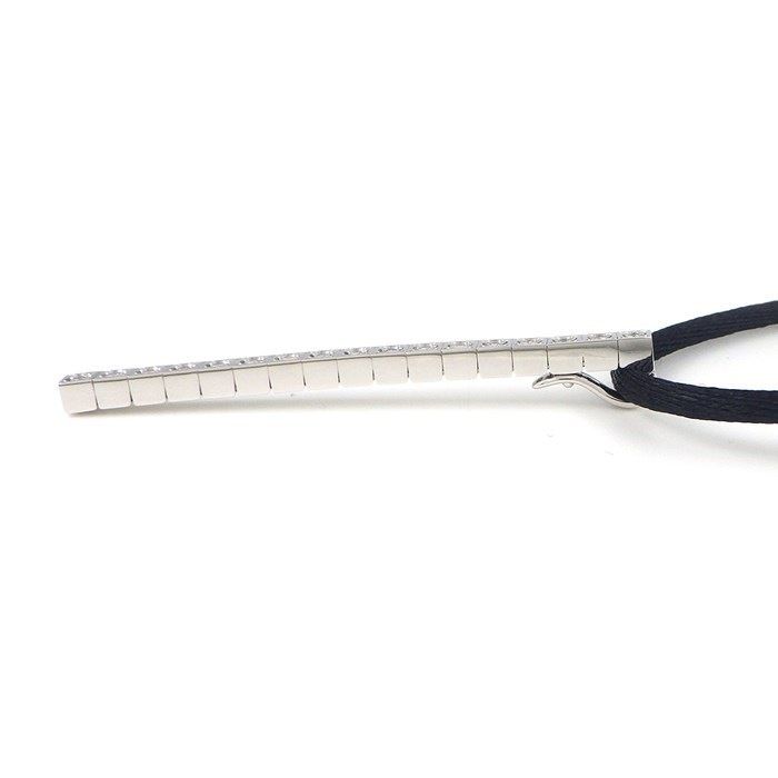 Cartier Diamond Necklace with Black Cord in 18K White Gold