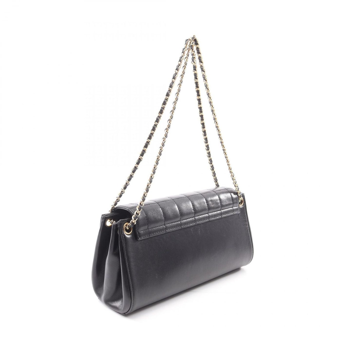 CHANEL 2.55 Chocolate Bar Shoulder Bag in Black Lambskin