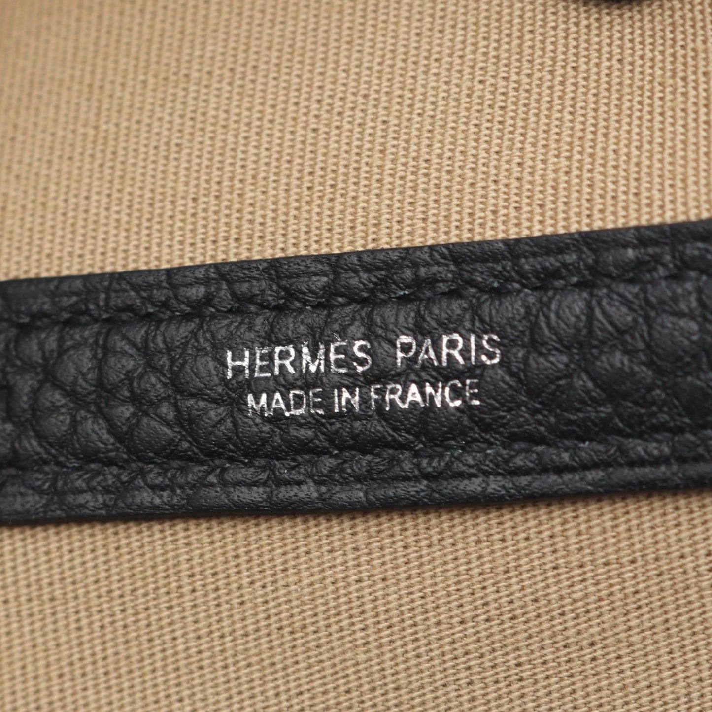 HERMES Garden Party TPM Tote Bag - Trench/Black Canvas & Leather