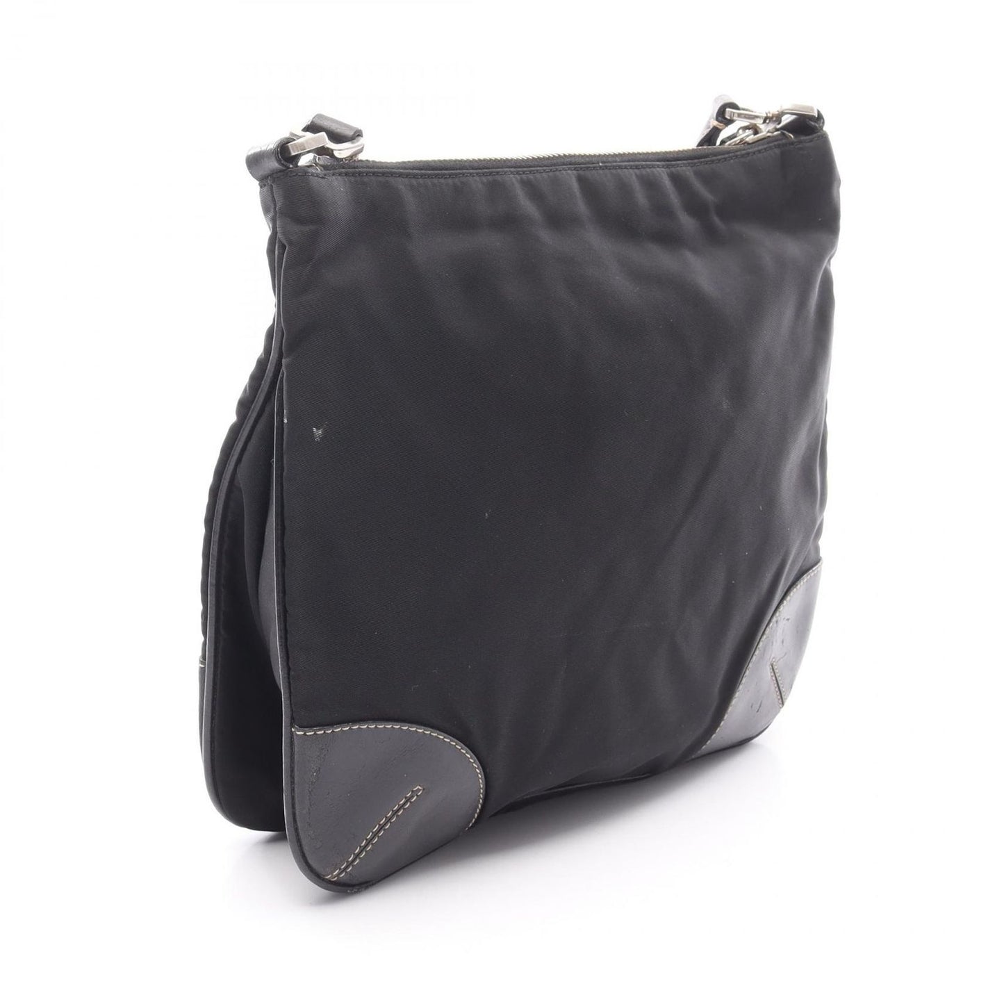 PRADA Black Nylon & Leather Shoulder Bag - Timeless Elegance