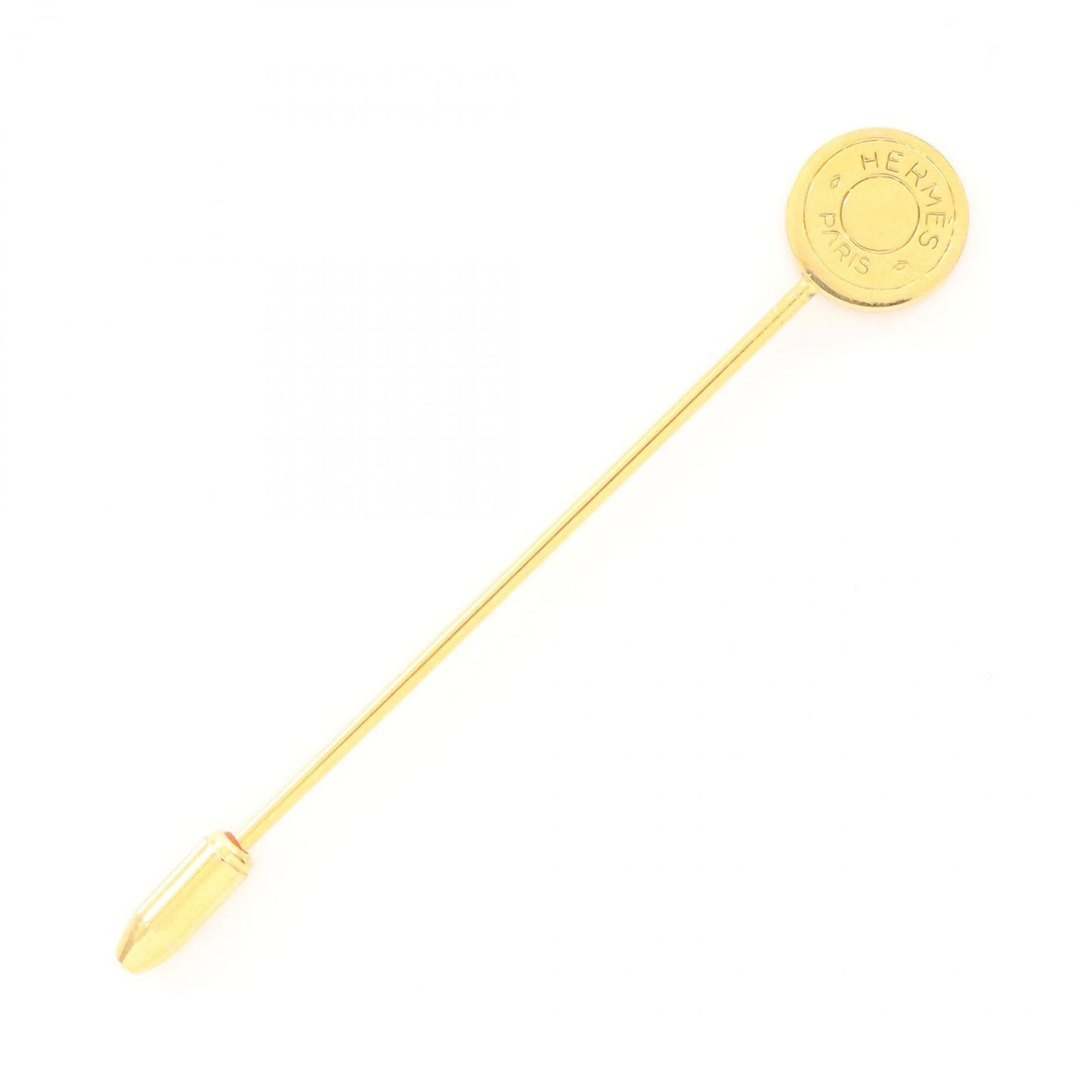 HERMES Gold Plated Serre Pin Brooch - Timeless Elegance