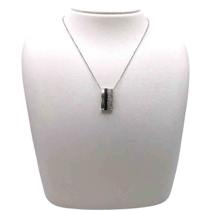 Boucheron Quatre Black Necklace in K18 White Gold with Diamonds
