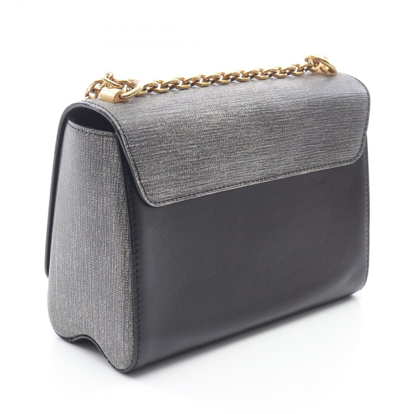 Louis Vuitton Twist MM Shoulder Bag in Gray/Black Leather