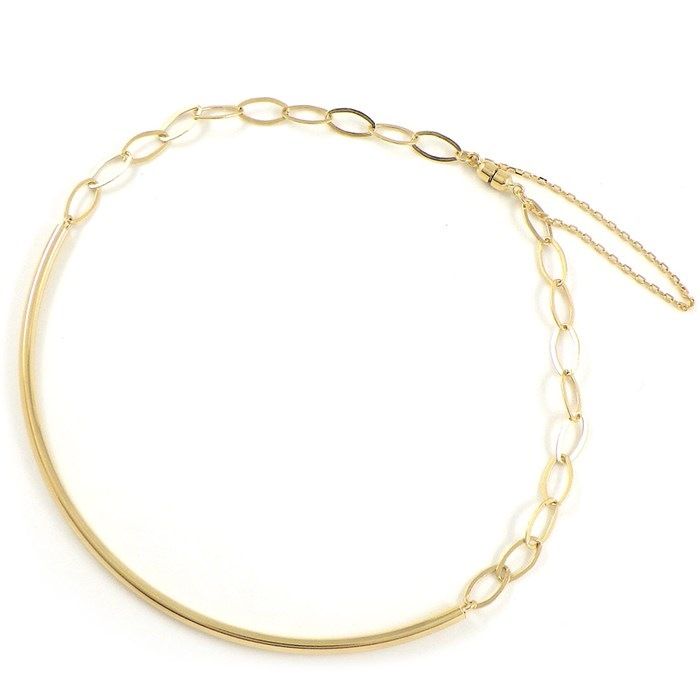 K18 Yellow Gold Curved Bar Arch Chain Bracelet - Timeless Elegance
