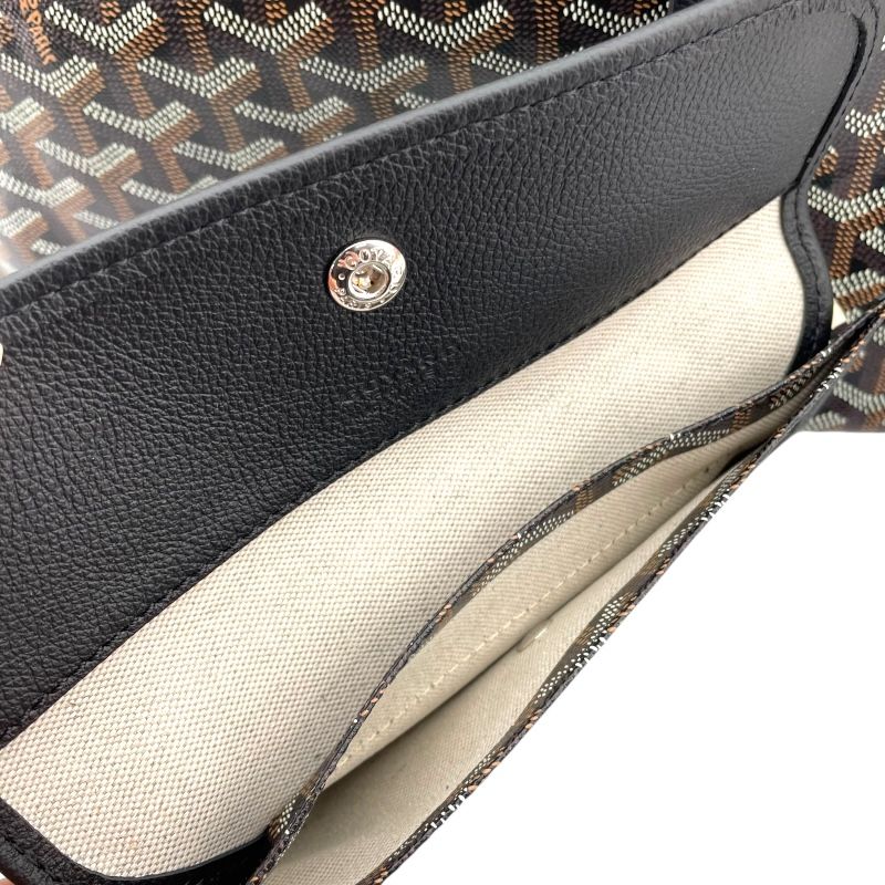 GOYARD Saint Louis PM Black Goyardine Canvas Unisex Tote Bag