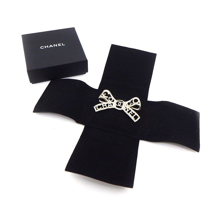 CHANEL Coco Mark Bow Brooch with Rhinestones - Exquisite Craftsmanship