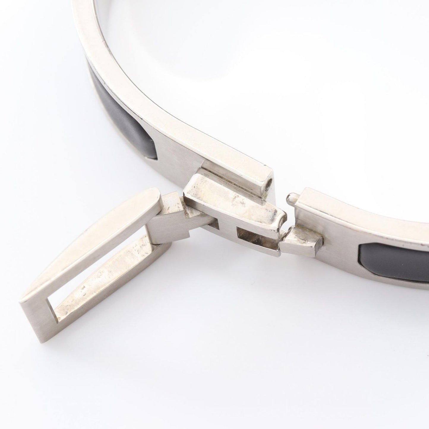 HERMES Jet Black Stainless Steel Bracelet - Timeless Elegance