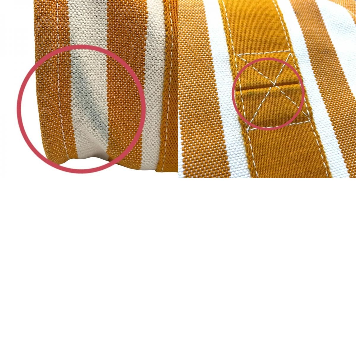 HERMES Cannes PM Tote Bag in Orange & White - Exquisite Cotton Craftsmanship