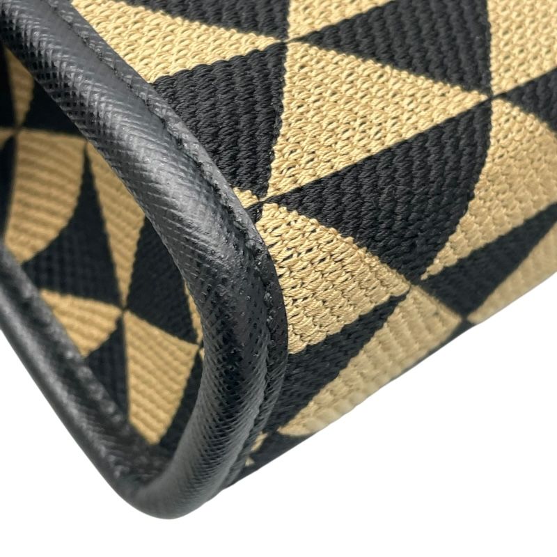 PRADA Symbol Embroidered Fabric Mini Bag - Black/Yellow