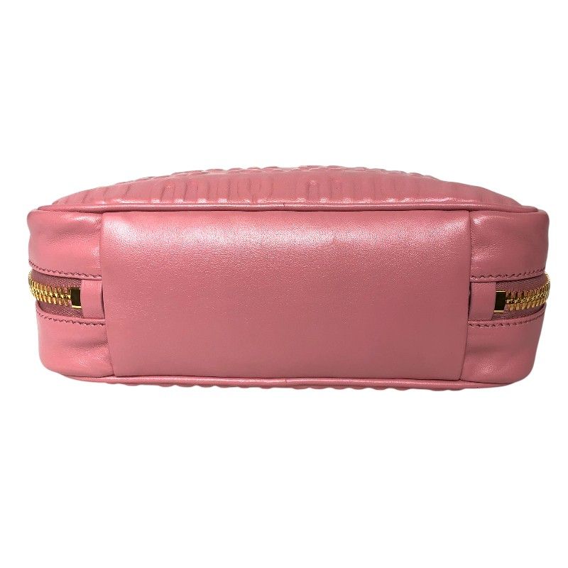 Miu Miu Logo-Embossed Chain Handbag in Pink with Gold Hardware