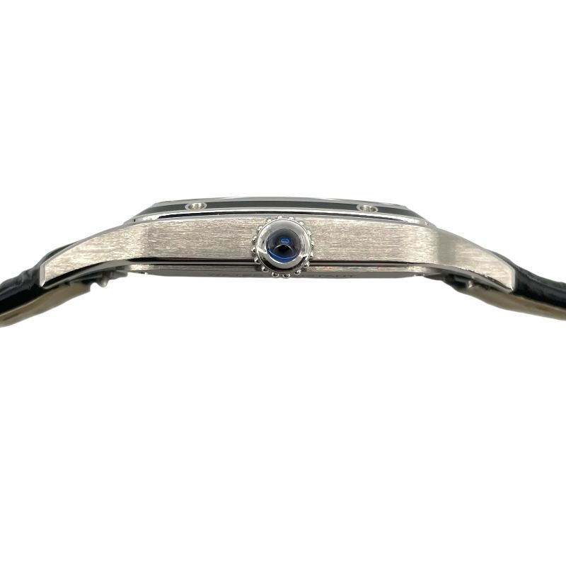 Cartier Santos-Dumont LM WSSA0046 Black SS/Leather Manual Watch