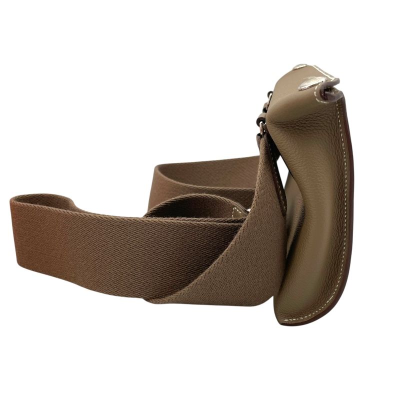 HERMES Vidpoche U Stamp Etoupe Togo Leather Shoulder Bag