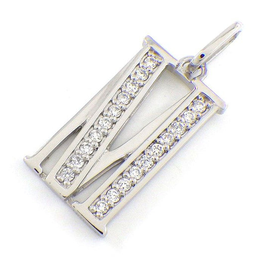 Exquisite Diamond Initial Pendant 'M' in Platinum - 0.11ct