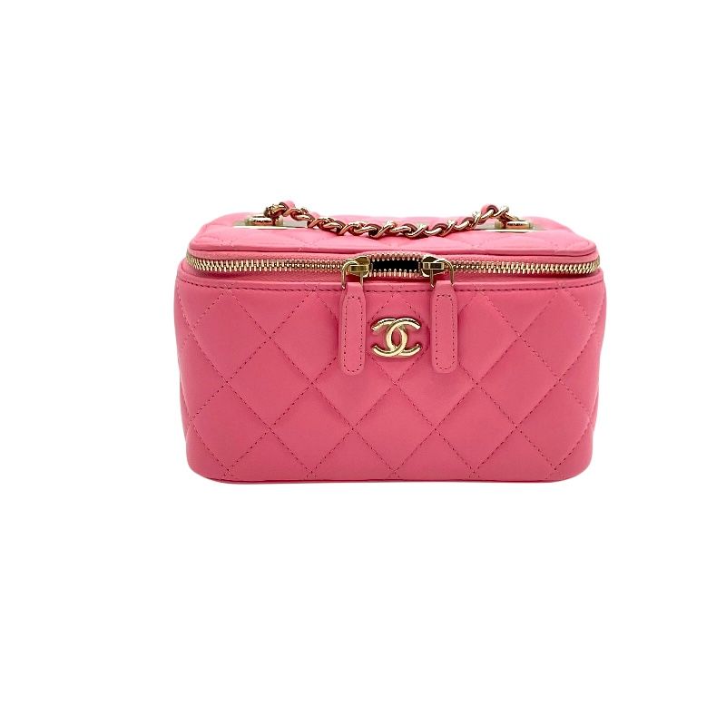 CHANEL Vanity Shoulder Bag AP1341 - Pink Lambskin with Gold Hardware