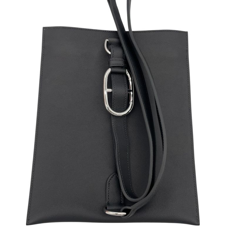 HERMES Portefeuille Pochon Plus U Stamp (2022) Black Swift Body Bag