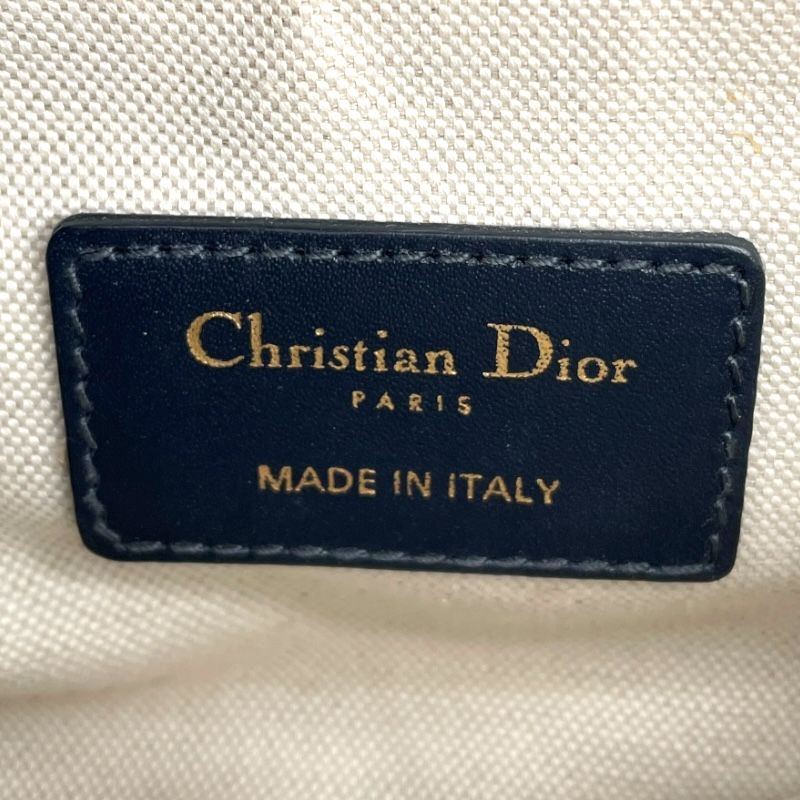 Christian Dior Vintage Mini Saddle Bag in Navy Oblique Canvas