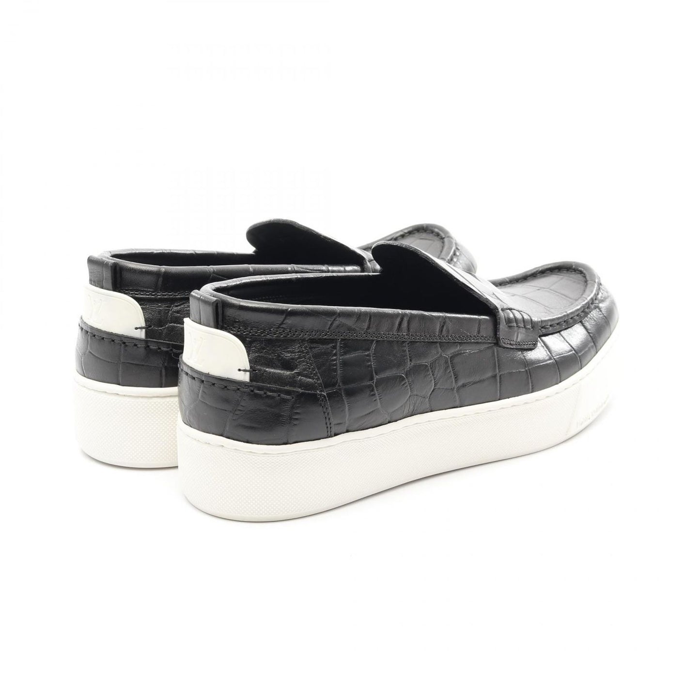 Louis Vuitton Black Leather Slip-On Shoes - Timeless Elegance