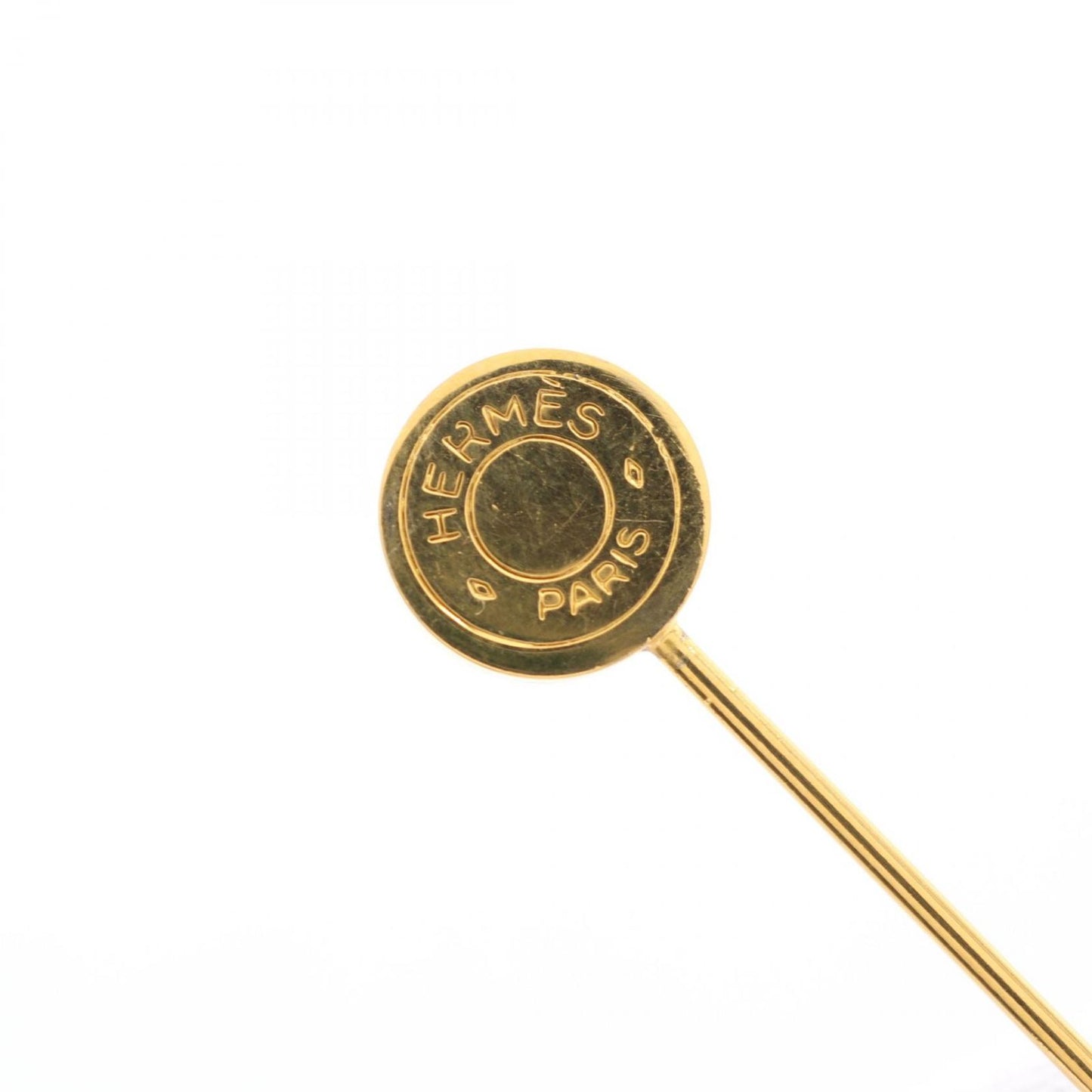HERMES Gold Plated Serre Pin Brooch - Timeless Elegance