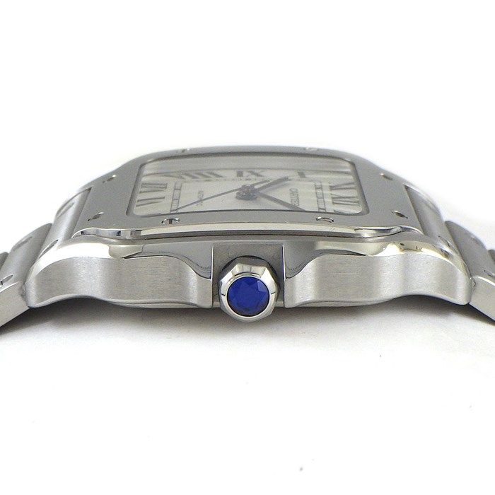 Cartier Santos MM WSSA0029 Automatic Watch - Silver Opaline Dial