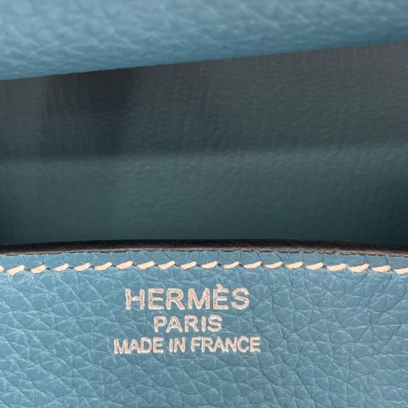 HERMES Birkin 35 Blue Jean Togo Handbag with Silver Hardware
