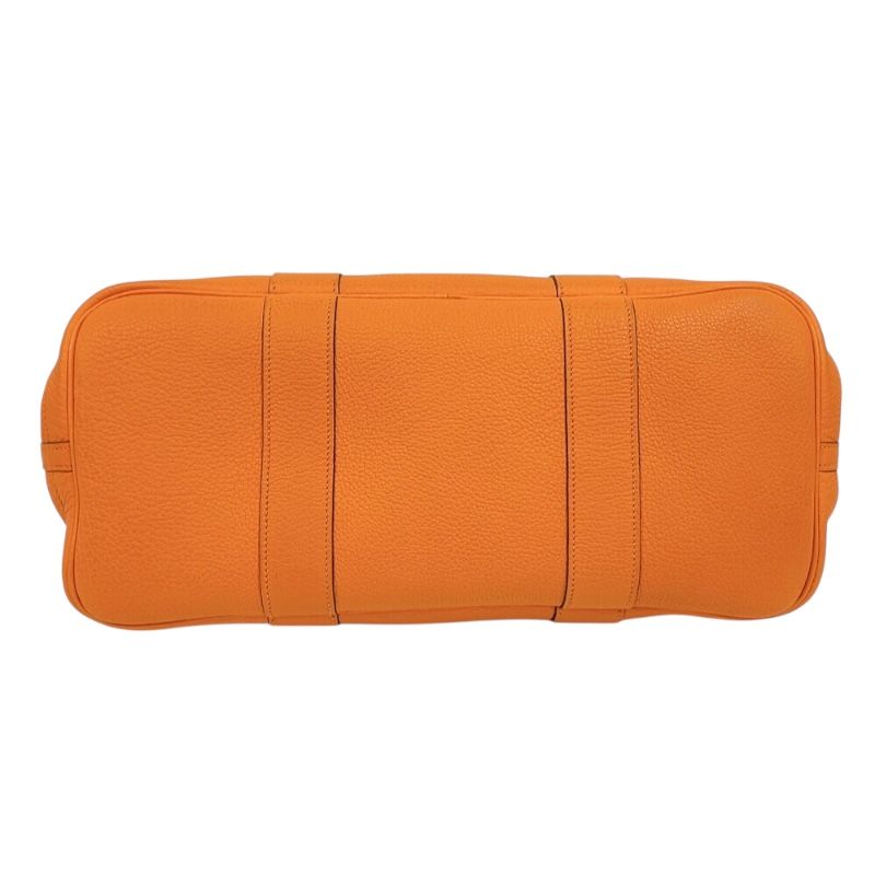 HERMES Garden Party PM Tote Bag - Orange with Silver Hardware