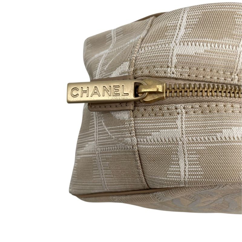 CHANEL New Travel Line Boston Bag A15828 - Beige Nylon Jacquard