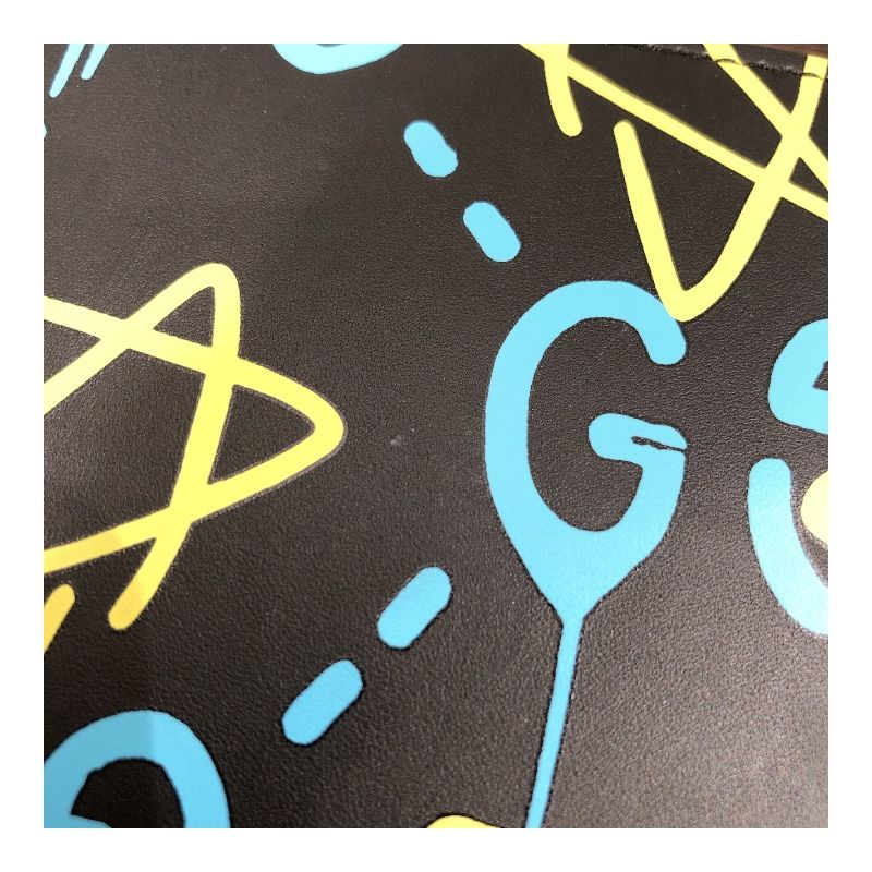 GUCCI GG Ghost Bi-Fold Wallet in Blue/Yellow Leather - Exclusive Design