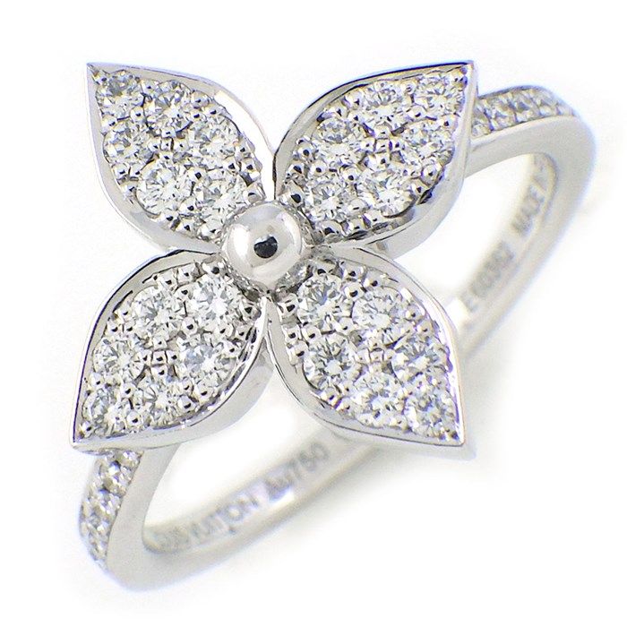 Louis Vuitton Blossom Ring with Diamonds in K18 White Gold