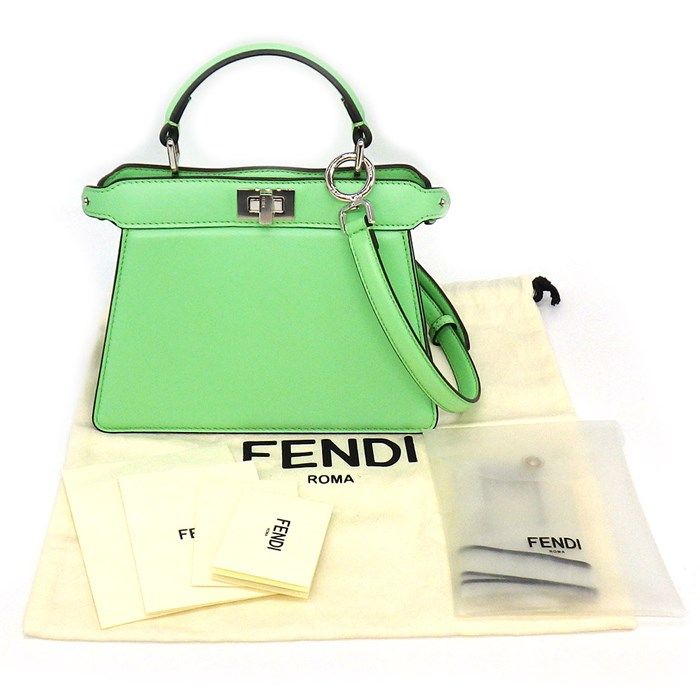 Fendi Peekaboo I See You Petite Handbag in Green Nappa Leather