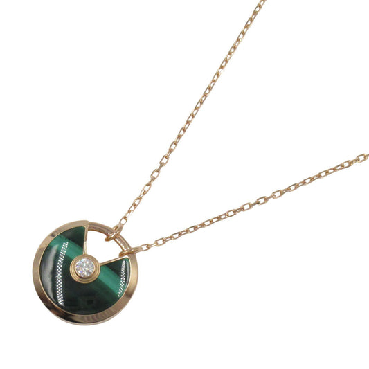 CARTIER Amulette Necklace with Malachite & Diamonds in 18K Pink Gold