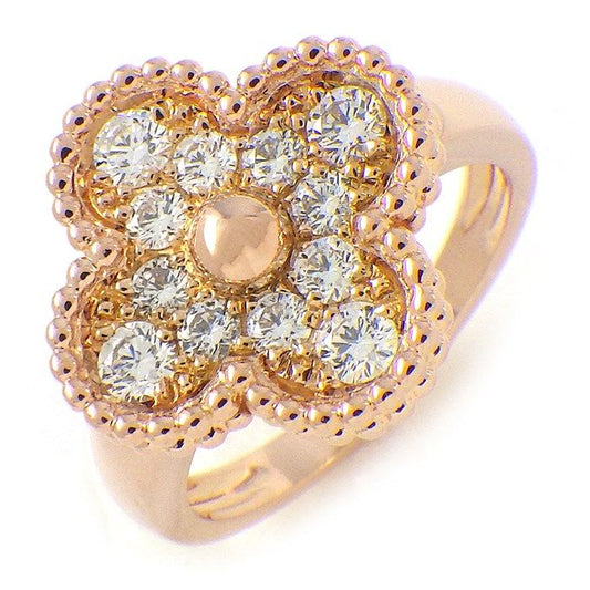Van Cleef & Arpels Vintage Alhambra Ring with Diamonds - 0.48ct