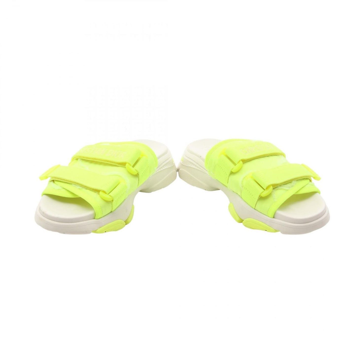 Dior Logo Sandals - Elegant White & Yellow Fabric Design