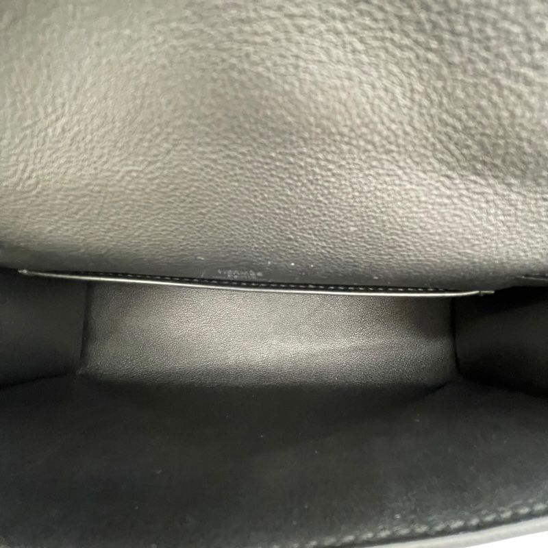 HERMES Kelly Pochette X Stamp (2016) Black Swift Leather Handbag