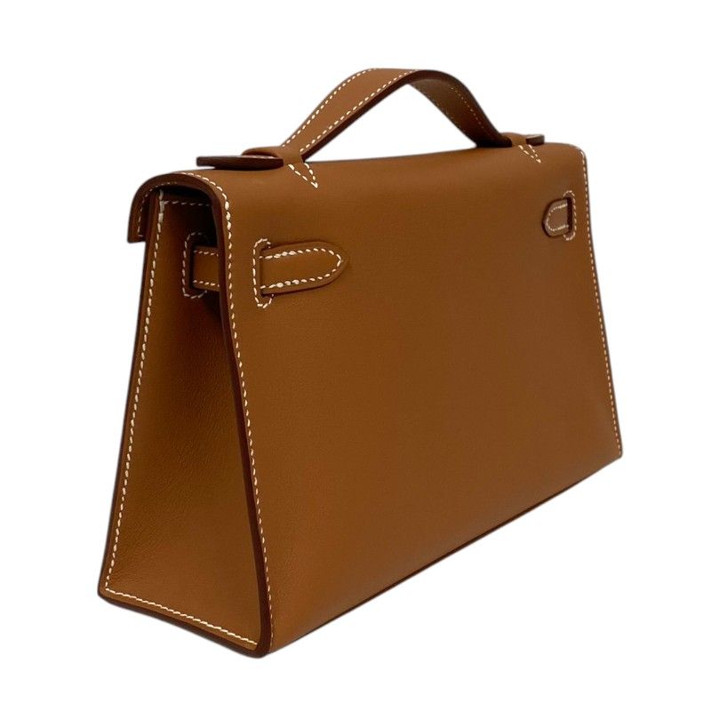 HERMES Kelly Pochette W Stamp (2024) - Gold with Silver Hardware