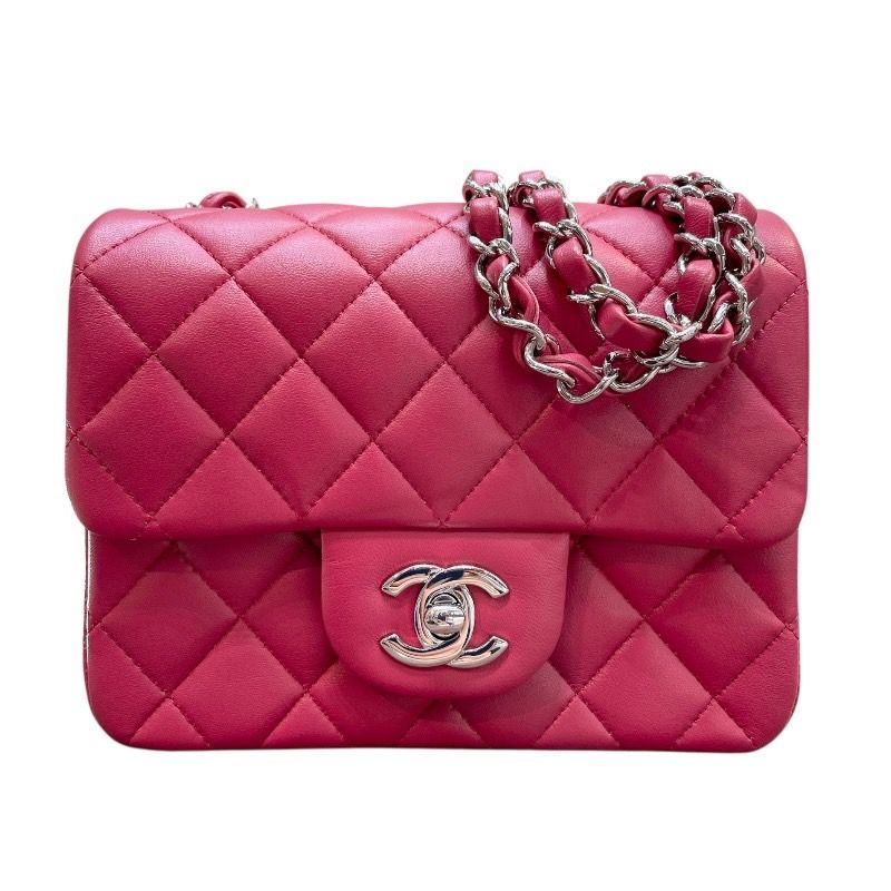 CHANEL Mini Matelassé 17 Pink & Silver Hardware Shoulder Bag
