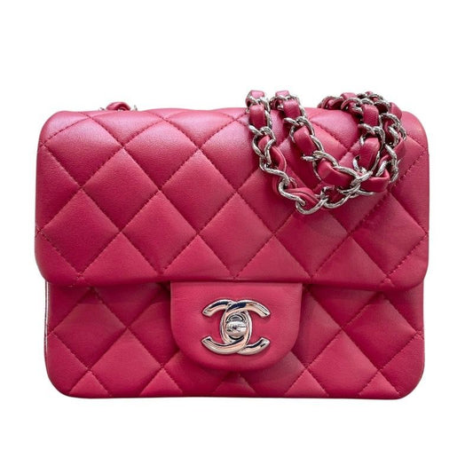 CHANEL Mini Matelassé 17 Pink & Silver Hardware Shoulder Bag
