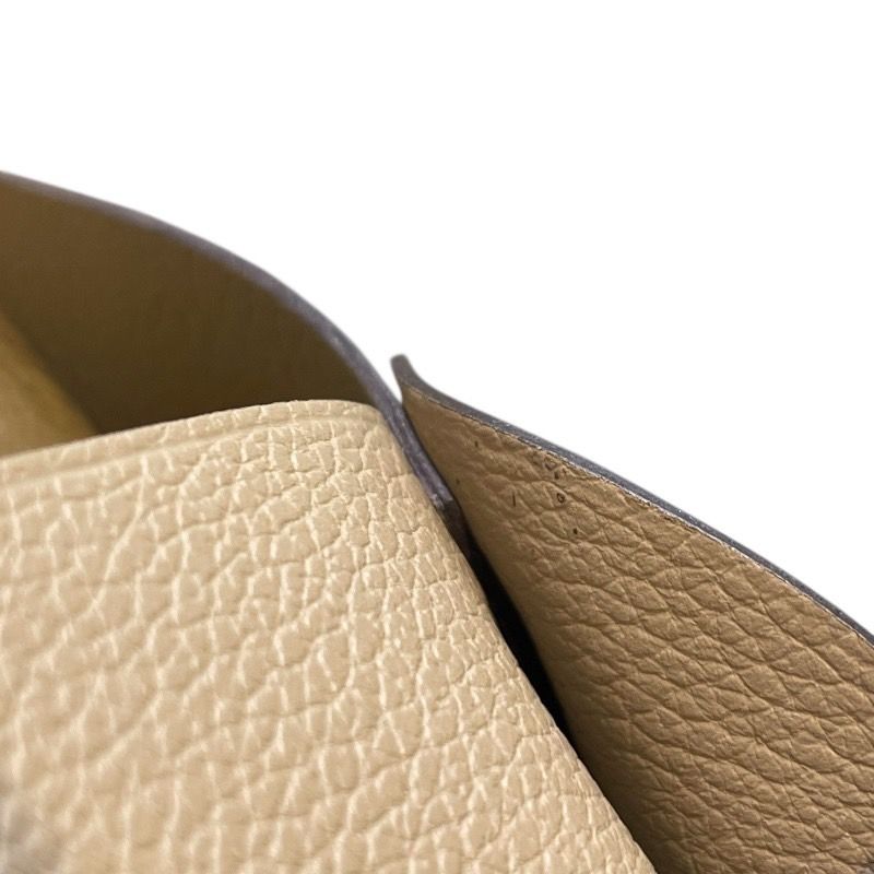 HERMES Bastia W刻 Beige Malfa Evercolor Unisex Coin Case