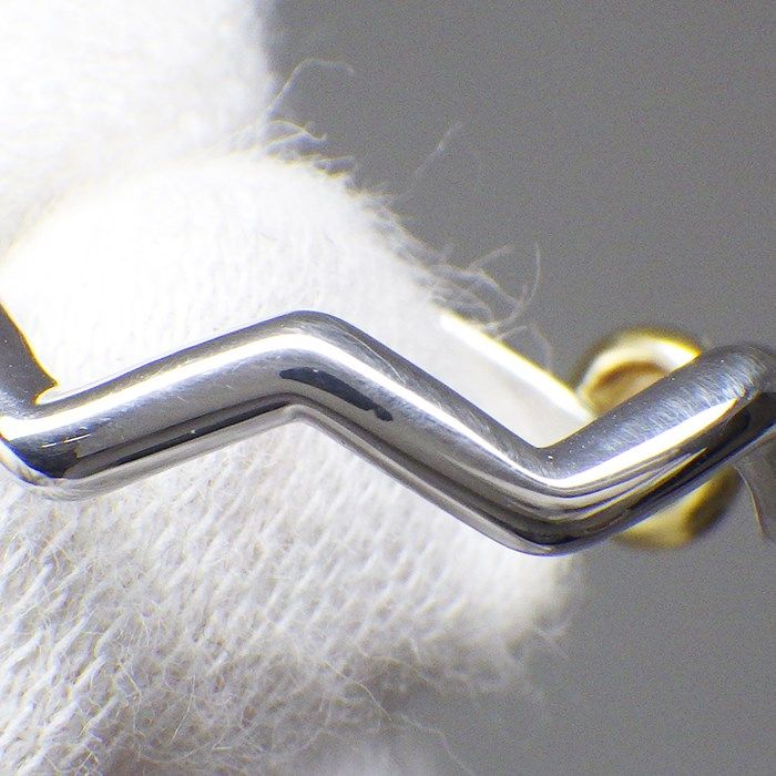 Tiffany & Co. Zigzag Bezel Ring with Diamond in K18YG & PT950